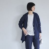 Kilka/アイロンいらずで家で洗えるVネックブラウスジャケット